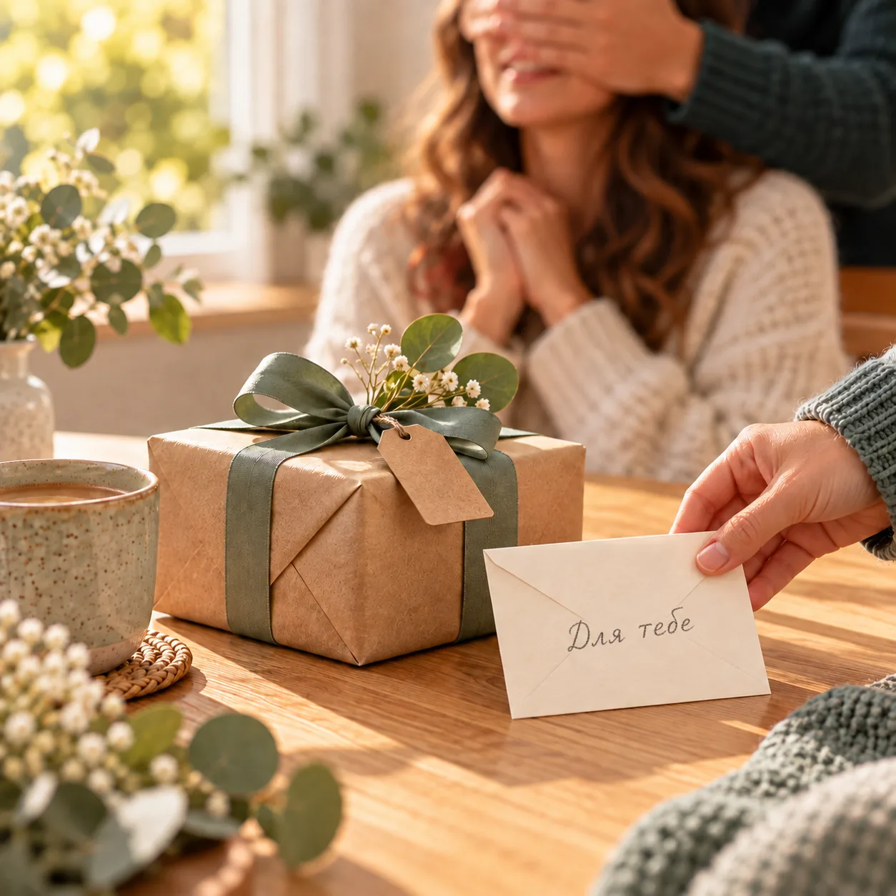 A gift and a card for a loved one